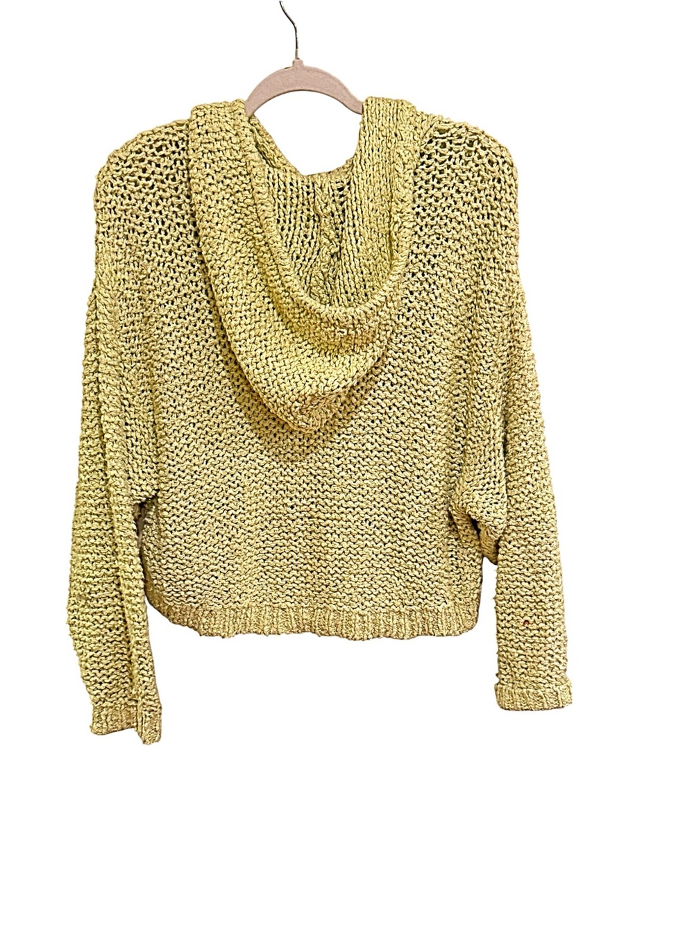 Pilcro Pale Yellow Chunky Knit Hooded Sweater - Oversized - Picture 4 of 4